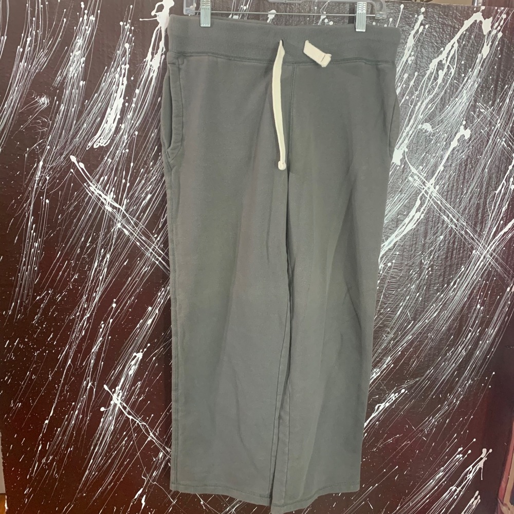 Old Navy Gray Wide-Leg Drawstring Joggers with Cream Tie